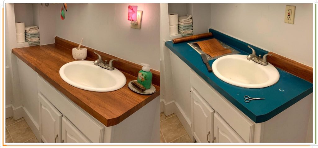 Обновленная раковина и столик в ванной